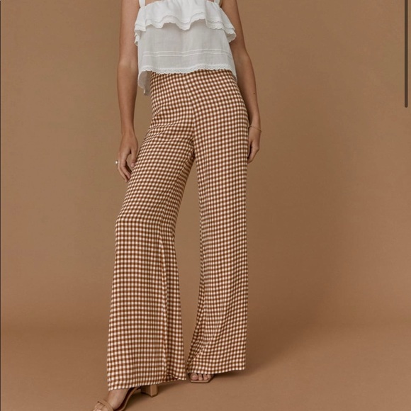 Reformation Pants - NWOT Reformation Sorrenti Pant in Chestnut Check SZ 2